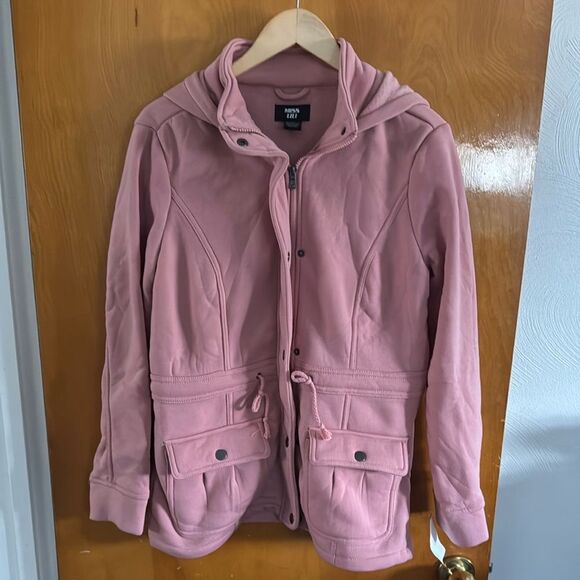 Fleece Cargo Jacket Womens Medium Pink Mauve Miss Lili - Picture 1 of 4